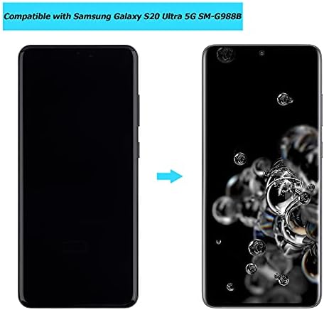 Vvsialeek Динамичен AMOLED Компатибилен Со Samsung Galaxy S20 Ultra 5G SM-G988B SM-G988N SM-G988U SM - G988W 6.9 инчен Црн Лцд
