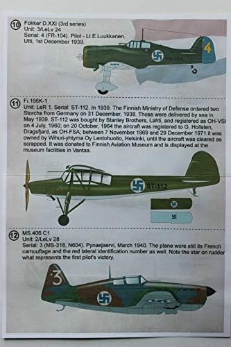 Скала за печатење 72-332 - 1/72 Фински Воздухопловни сили во авионите за зимска војна влажни декорации