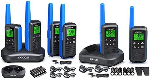 Gocom G600 Семејно радио Серви Серви Волки Talkies за возрасни, долг дострел со двонасочни радија за полнење, опсег на фреквенција:
