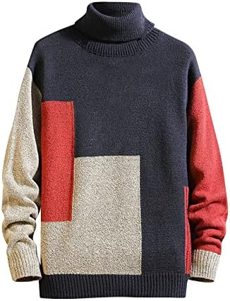 Џемпери за пулвер за мажи на Ymosrh Нова јапонска висока јака пулвер во боја на џемпер за џемпери за џемпер