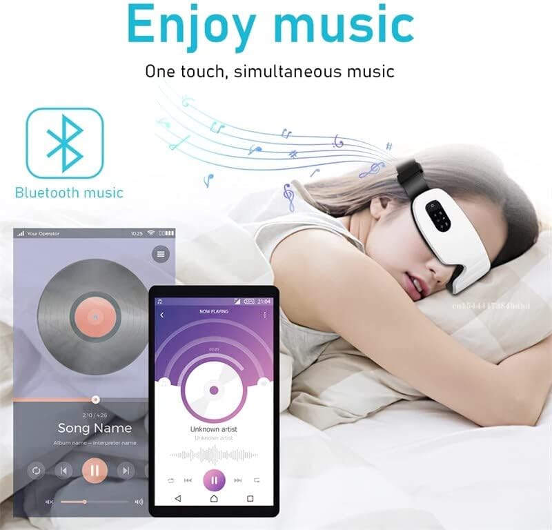 Weershun Electric Smart Massafer за очи вибрирајќи ја термичката термичка терапија очила за нега на очите со Bluetooth музика што го олеснува