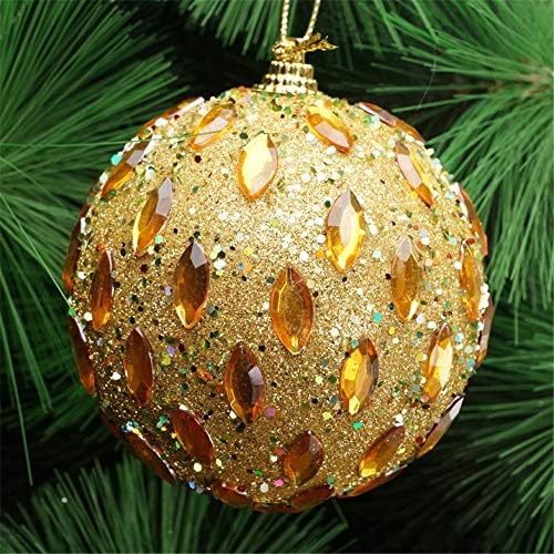 Yoyorule 8cm Божиќен ринестон Сјај Сјај ги топчињата XMAS дрво украси за новогодишни украси на новогодишна елка голема висечка топка