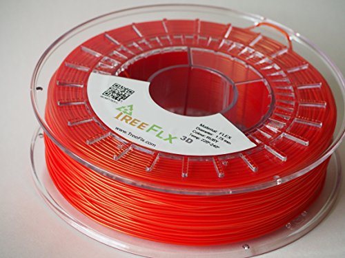 Treeflx 3D TPU Premium European 3D Filament 3D печатач, 750G Spool, -1,75mm- Вистинска рубинска црвена димензионална точност +/- 0,03 mm