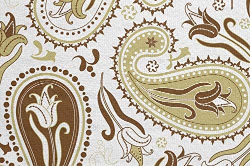 Ambesonne Paisley јога мат пешкир, цветни обрасци со инспирирани од пајсли и лалиња Персиска хипи уметност, нелизгање на потта