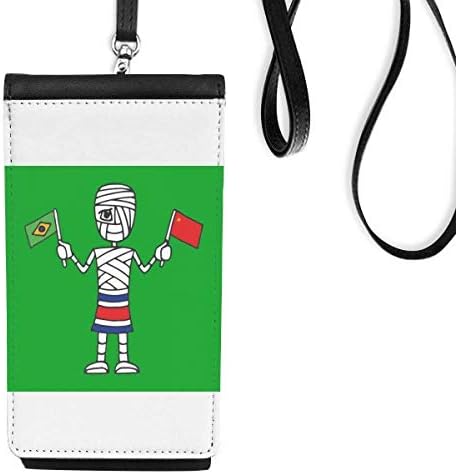 Костарика мумија кинеско знаме Бразилско знаме Телефонски паричник чанта што виси мобилна торбичка црн џеб