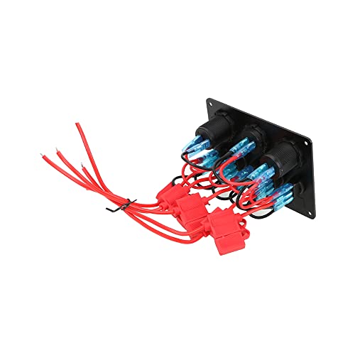 1pcs LED lED Rocgle Rocker Switch Digital Digital Voltmeter Dual USB порта 12V комбинација водоотпорен прекинувач, б сина