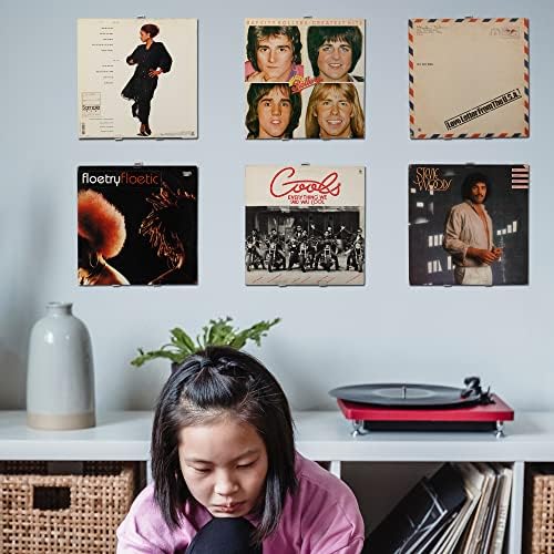 Clear Vinyl Record Sholf Wallид монтирање 18 пакет - Стилски акрилен албум држач за дома и канцеларија - прикажете го вашето дневно