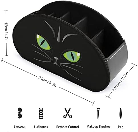 Зелени мачки очи далечински управувач за држач за пенкало ПУ коже далечински кади декоративно биро за складирање на организатор контејнер