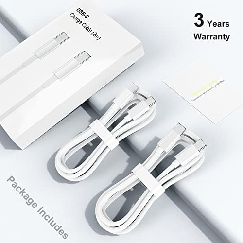100W/5A Apple USB C до USB C кабел [2PACK/3FT], кабел за полнач на типот Ц за MacBook Pro 16, 15, 14, 13 инчи, MacBook Air 2020/2019/2018,