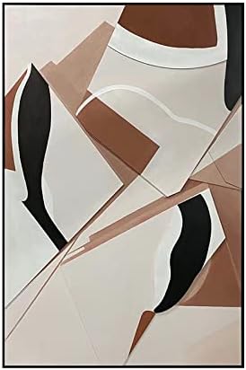 Рачно обоено текстурирано масло за сликање - Модерно минималистичко домашно вертикално сликарство Апстрактно геометриско декоративно
