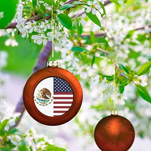 Американско и мексиканско знаме Божиќни украси за божиќни топка, распрскувани за Божиќно дрво што висат украси слатки