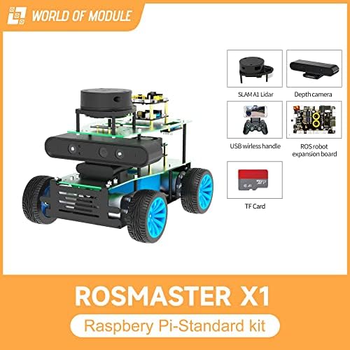 Rosmaster X1 Raspberry Pi 4 Програмабилен комплет за автомобили за автомобили за возрасни за инженерство за инженеринг （малина Пи 4Б