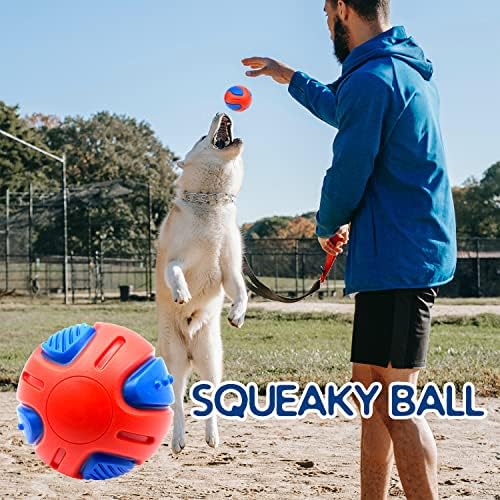Yofellas Dog Dech Ball Chew Chew Toy, неуништлива за агресивна џвакање - мали средни и големи кучиња, трајна играчка за интерактивна топка за