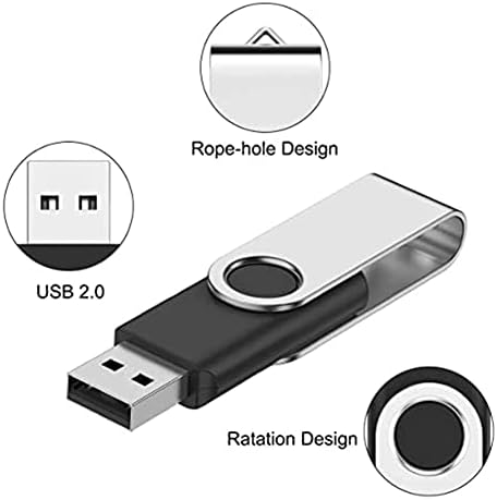 HWJK USB 2.0 128mb Флеш Меморија Стап Диск Вртливата Палецот Дискови Масовно 10 Пакет, СО LED Индикатор, 10 x Отстранлив Бели Етикети