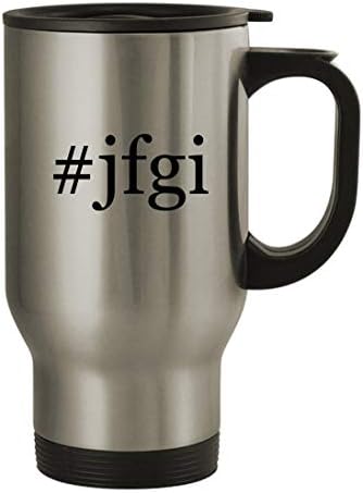 Подароци на Ник Нок jfgi - 14oz не'рѓосувачки челик хаштаг патување со кафе, сребро