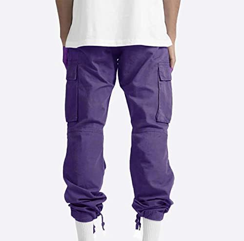 Панталони за пешачење LCEPCY за мажи опуштени вклопени плус големина мулти-џеб надворешни панталони со лесен риболов патни сафари панталони