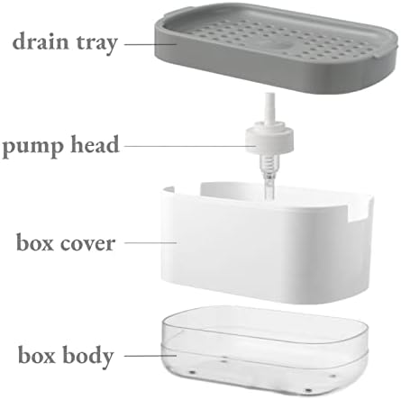 Hoffnugshwen 2-во-1 Кујна Сапун Диспензерот Со Сунѓер Носителот Сад Сапун Диспензерот За Кујна Мијалник Транспарентен Видливи Сапун Пумпа