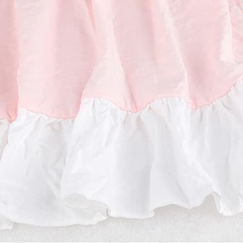 Руменило корално розово здолниште за креветчето бебе девојче момчиња расадник постелнини прашина за здолниште со здолниште