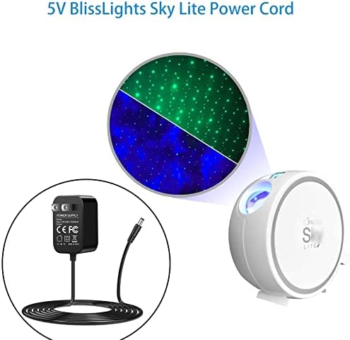 За Blisslights Sky Lite Power Coster 5V AC адаптер за LED ласерска starвезда проектор галаксиска осветлување на маглината за полнач на ламби