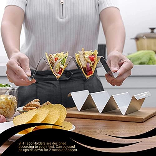 SIH Taco Sholders - Taco Sholders Set од 4, држач за метални тако за рерна и скара за метални тако - безбеден и лесен за употреба