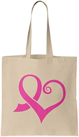 Розова лента срце - свесност за рак на дојка за еднократна торба за намирници за намирници