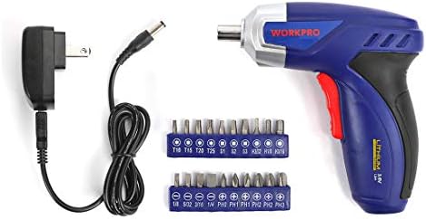 Комплет за алатки за домаќинство WorkPro 125-парчиња-3,6V Полнење шрафцигер и поправка на домот Основен сет на алатки и W000800 Сет на возачи