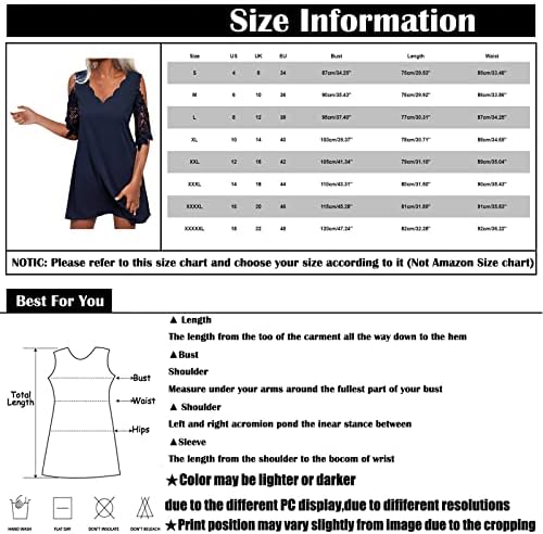 Fragarn летни облеки за жени 2023 одмор, женска модна лежерна чипка чипка за спојување на кратки ракави удобност фустан