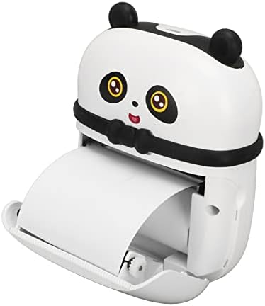 Зунат мини џеб печатач за студенти, преносен термички печатач со 10 ролни печатење хартија, 203dpi, батерија од 2400mAh, симпатичен панда изгледа