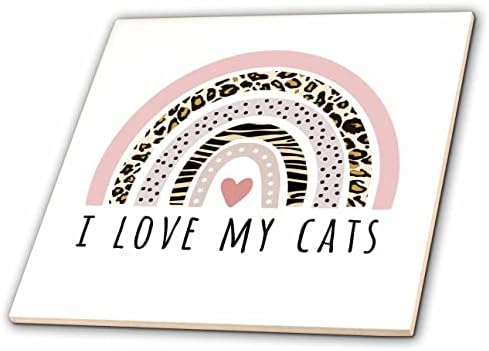 3дроза Ја Сакам Мојата мачка мачка мајка милениче сопственик Симпатична Леопард Печатење Виножито Розова Срце-Плочки