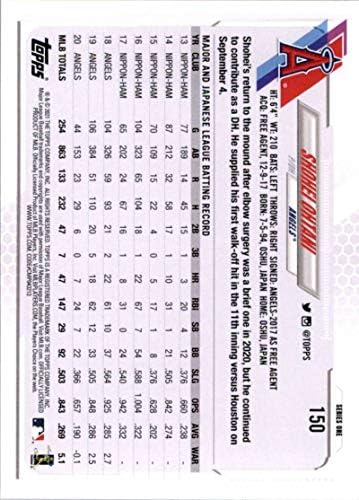 2021 Топс 150 Шохеи Отани Лос Анџелес Ангели МЛБ Бејзбол Трговска Картичка