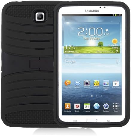 [Носорог] Црна Тешка цврста ударна Хибридна Кутија Со Вградена Заштитна Футрола За Таблета Samsung Galaxy Tab 3 7 P3200