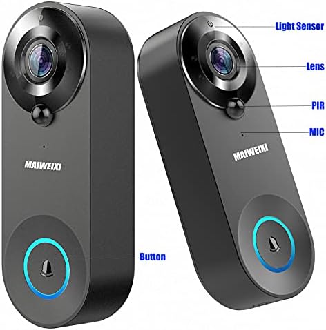 WiFi Smart Видео Doorbell HD Безжична Домашна Безбедност 1080p Камера Doorbell 2-Насочен Аудио IR Ноќно Гледање Визуелен Домофон Прстен Ѕвонче