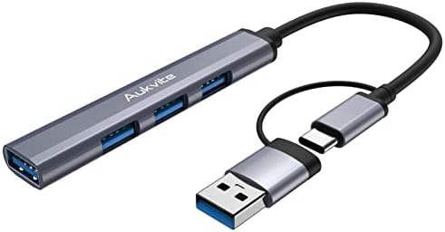 USB C ДО USB Hub 4 Порти, Aukvite Тип C ДО USB 3.0 Центар Ултра Тенок USB Сплитер За Macbook Pro / Воздушна Површина Pro PS4 XPS