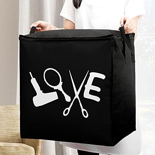 Фризуратор фризура за фризури Loveубов бербер алатка голема ватенка за чување торба за кутии за кутии за патент на врвот за облека за