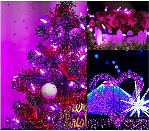 Abejack Mini Lights, Purple 100LED 26,5ft Connundable String Lights Indoor and Outdoor, 120V UL Certified за Ноќта на вештерките, забавата
