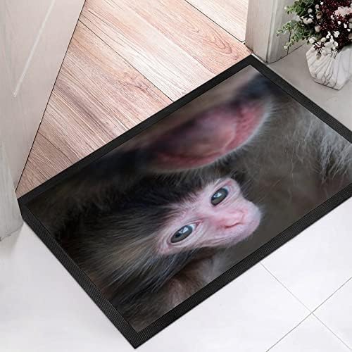 Eruxugb најтешки бебешки животни | Бебе Макак Мајмун и Мајка Црна гума неткаен под кат （80 × 50 см