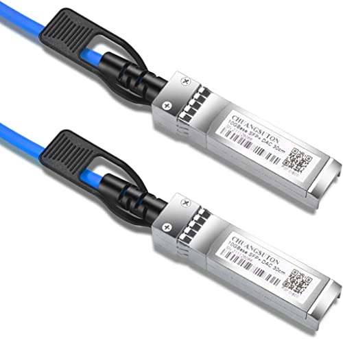 Chuangsuton 10g SFP+DAC кабел - Пасивен SFP DAC Twinax Cooper Cable Blue обоен за Ubiquiti Unifi, Cisco, Netgear, D -Link, Supermicro Network уред, 2M