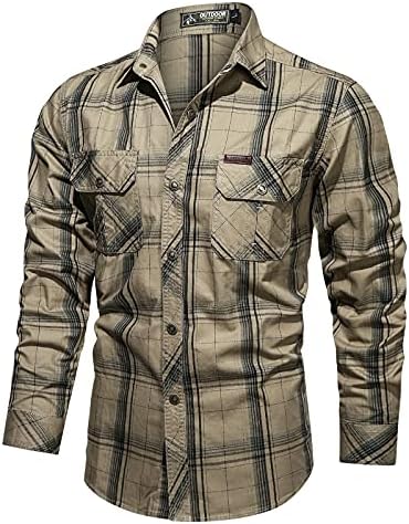 Обични кошули со долги ракави за мажи лесна цврста боја класична комбинација со единечна кошула за истегнување зимски топли врвови