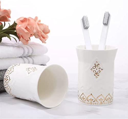 SDFGH керамичка бања во европски стил со пет парчиња поставена уста чаша за четкичка за заби, четка за заби поставени тоалети