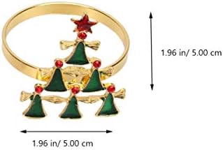 Bestoyard Nativity Decor 3pcs елка за салфетка прстени за салфетка за салфетка за одмор свадба Божиќна забава фаворизираат вечера за декорација