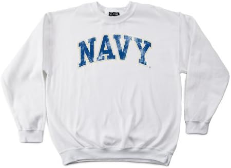 NCAA Navy 50/50 измешана 8-унца гроздобер лак екипаж џемпер