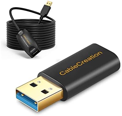 Пакет - 2 артикли: USB3.1 USB Cенски до USB машки адаптер 5GBPS 3A Брзо полнење, USB до USB C адаптер, активен кабел за продолжување на USB,