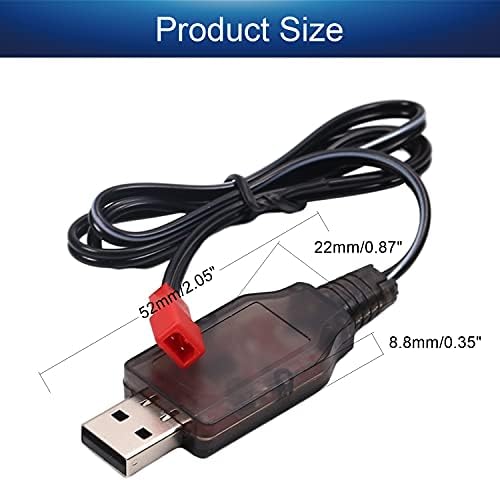 Fielect 2PCS JST-2P USB Chable Cable 7.2V 250MA за RC CAR TOY NI-MH NI-CD полнач за батерии