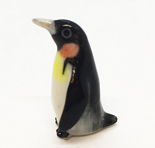 Witnystore ¾ Мала керамичка фигура на кралот Пингвин - Колекционерска реплика на животински порцелански порцелански уметност - Минијатурна кукла за птици Декор за грнч?