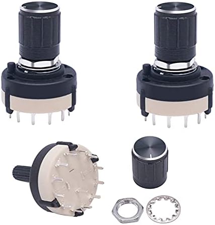 CNHKAU 3PCS 2P6T BAND SWITCH BAND CHANLE CHANLE CHANNET ROTARY SELECTOR SWITCH 2 ПОЛ 6 Позиција за избирање Позиција