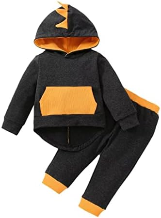 Tepuce бебе момче облека за деца, новороденче, есен зимска облека со долги ракави дуксери на врвови + панталони 2 парчиња