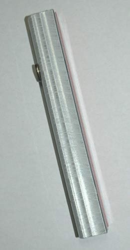 Собирање на трендови Judaica mezuzah Case Metallic Silver White Stripes Алуминиум 10 см затворен назад