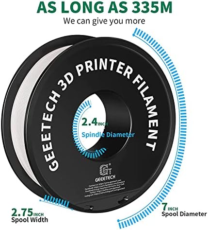 Geeetech Petg Filament 1.75mm, надградба на посилни печатење на цврстина потрошувачки, толеранција на дијаметар +/- 0,03 mm, 1 кг лажица одговара