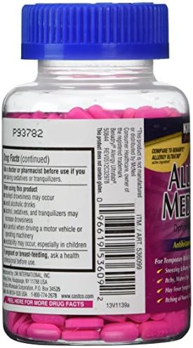 Дифенхидрамин HCI 25 мг - бренд Киркланд - Алергија медицина Антихистаминекомпар до активна состојка Бенадрил Алергија генеричка - 600