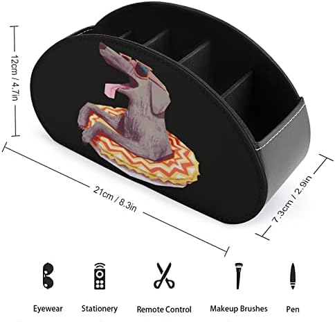 Кутија за складирање на далечински управувач на Dachshund Donut PU Multifunctional TV-далечински управувач за далечински управувачи